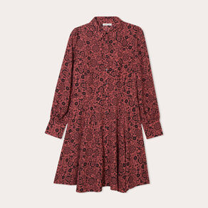 robe chemise evasee fluide rouge clair femme Robe chemise évasée fluide rouge clair femme