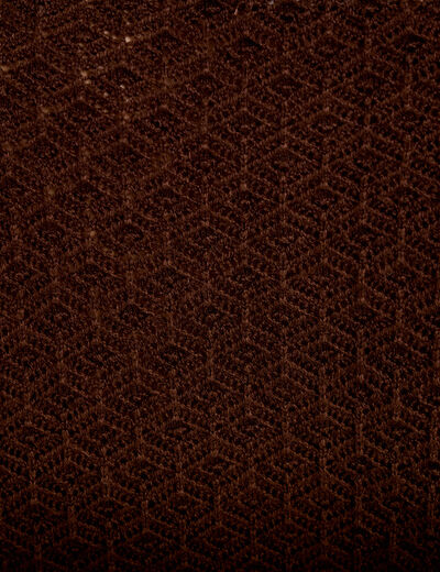 Gilet ajour&eacute; manches longues dentelle marron fonc&eacute; femme