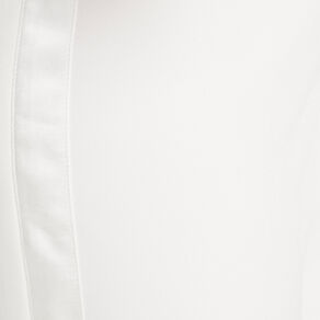 Pantalon carotte bandes satin ecru femme