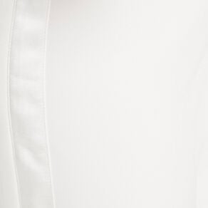 pantalon carotte bandes satin ecru femme Pantalon carotte bandes satin ecru femme