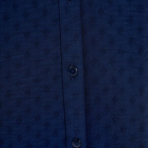 Chemise manches 3/4 bleu marine femme