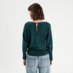 Pull manches chauves-souris vert foncé femme