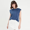 T-shirt manches courtes bleu foncé femme