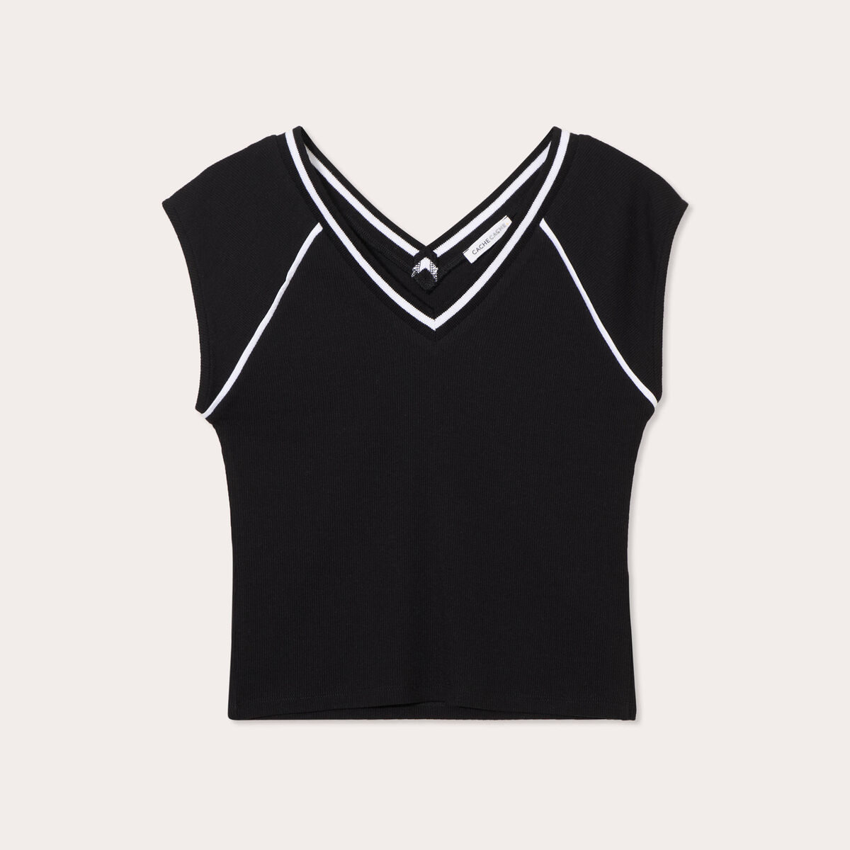 T-shirt manches courtes noir femme