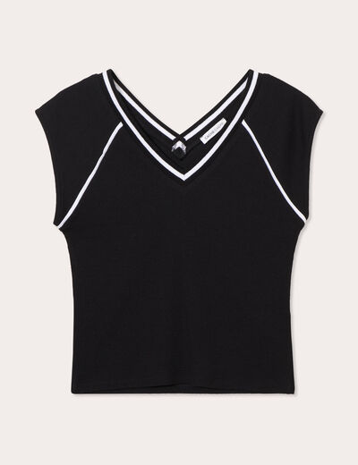 T-shirt manches courtes noir femme