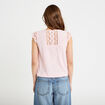 Blouse sans manches pliss&eacute;e rose clair femme