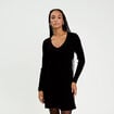 Robe tricot patineuse c&ocirc;tel&eacute;e noir femme