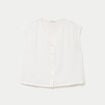 Blouse droite sans manches col v ecru femme