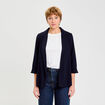 Veste blazer manches 3/4 bleu marine femme