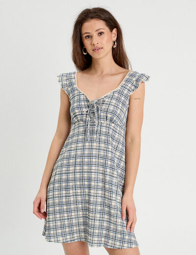 Robe trapèze sans manches blanc femme