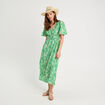 Robe longue évasée vert menthe femme
