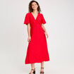 Robe longue évasée rouge femme