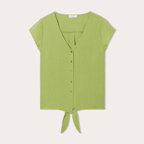 Blouse manches courtes vert anis femme