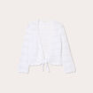 Gilet manches 3/4 ajouré blanc femme