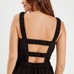 Robe longue évasée noir femme