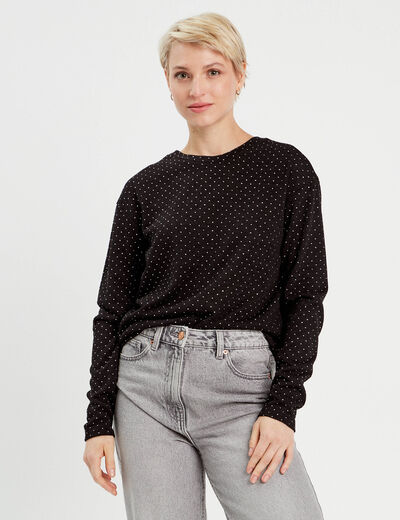 Pull avec clous et noeud noir femme