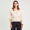 Blouse manches 3/4 dentelle ecru femme