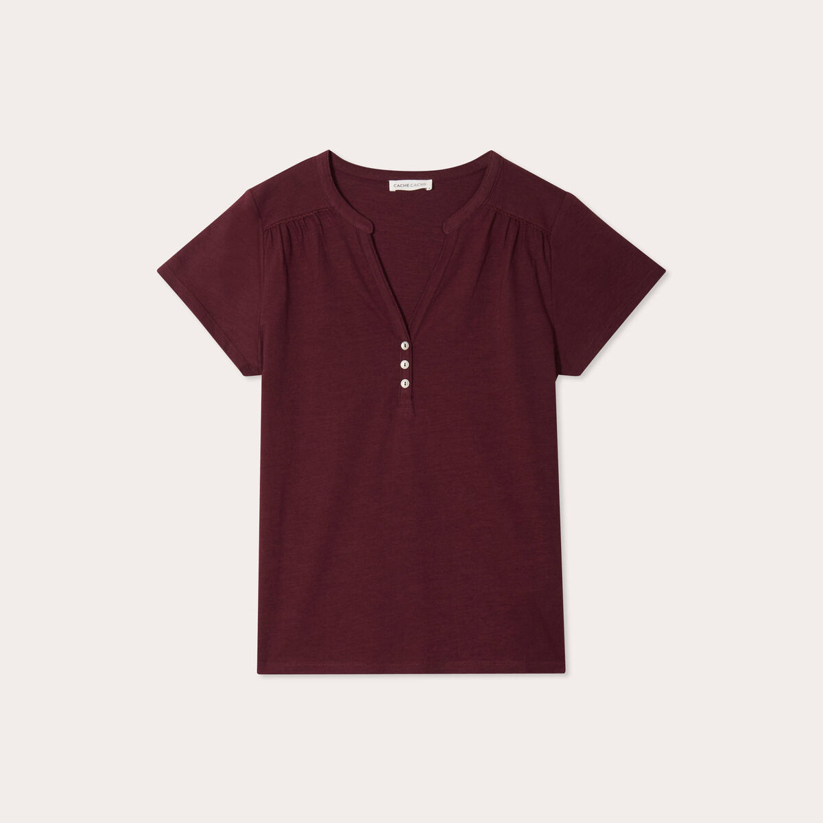 T-shirt manches courtes violet foncé femme