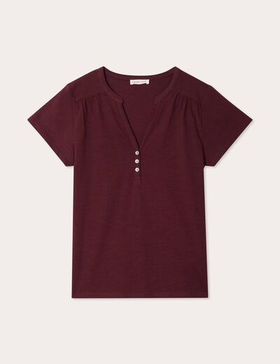 T-shirt manches courtes violet foncé femme