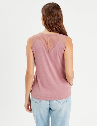 D&eacute;bardeur sans manches vieux rose femme