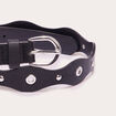 Ceinture oeillets et clous noir femme