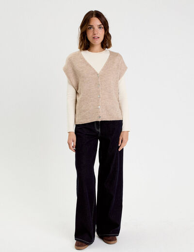 Gilet sans manches sable femme