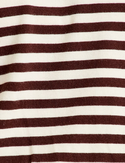 Pull col bateau manches longues blanc femme