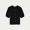 Blouse droite manches courtes noir femme