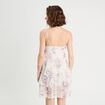 Robe évasée volants blanc femme