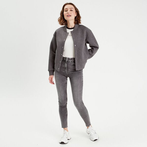 jeans skinny taille haute denim gris femme Jeans skinny taille haute denim gris femme