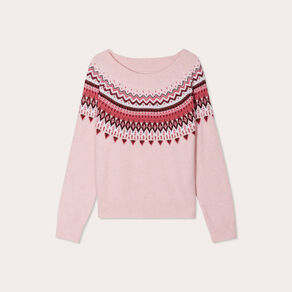 Pull manches longues rose pastel femme