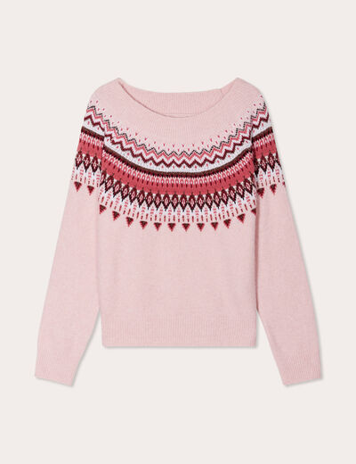Pull manches longues rose pastel femme