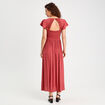 Robe longue évasée vieux rose femme