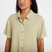 Chemise manches courtes jaune femme