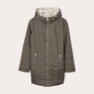 Parka &agrave; capuche r&eacute;versible vert kaki femme