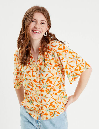 Blouse manches 3/4 blanc femme