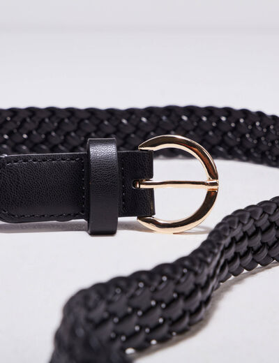 Ceinture tressée noir femme