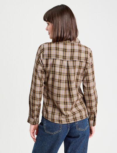 Chemise manches longues gris foncé femme