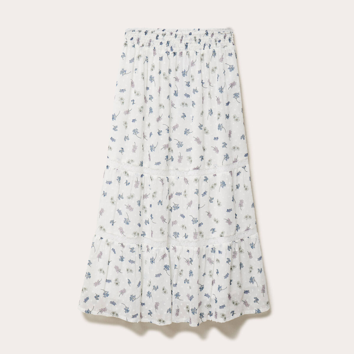 Jupe longue &eacute;vas&eacute;e Bridgerton blanc femme