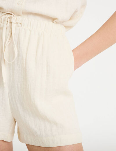 Short coupe flare ecru femme