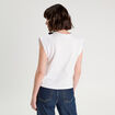T-shirt d&eacute;tail noeud ecru femme