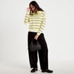 Pantalon bootcut taille basse noir femme