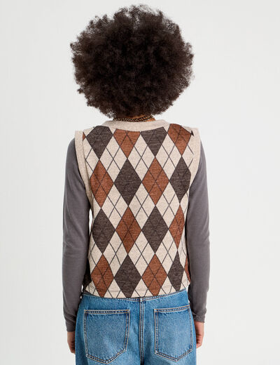 Pull sans manches sable femme
