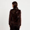 Veste sans manches fermeture zipp&eacute;e marron fonc&eacute; femme