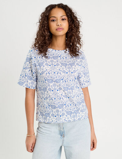 T-shirt manches courtes blanc femme