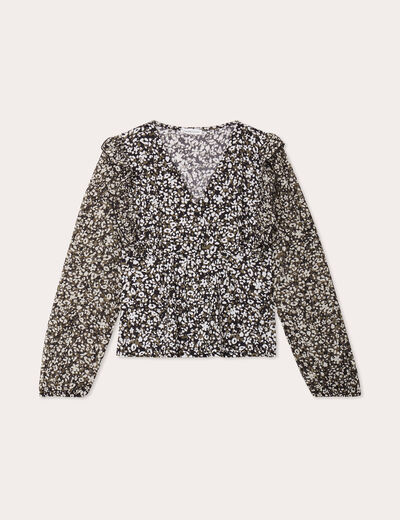 Blouse manches longues vert femme