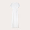 Robe longue évasée cache-coeur ecru femme