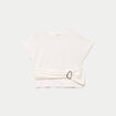 T-shirt ceintur&eacute; ecru femme