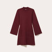 Robe manches longues col montant bordeaux femme