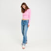Pull torsades rose femme